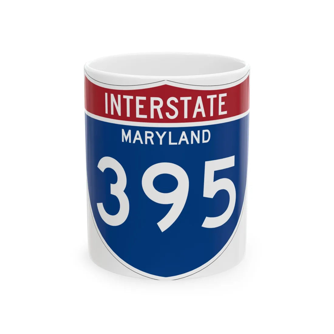 I-395 MD Metric (Maryland) (Road Sign) White Coffee Mug 11oz - Go Mug Yourself