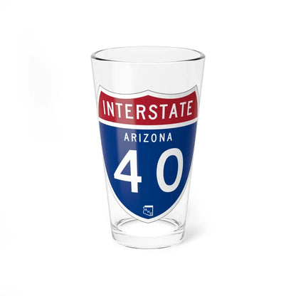 I-40 AZ 1957 (Arizona) (Road Sign) Pint Glass 16oz 16oz - Go Mug Yourself