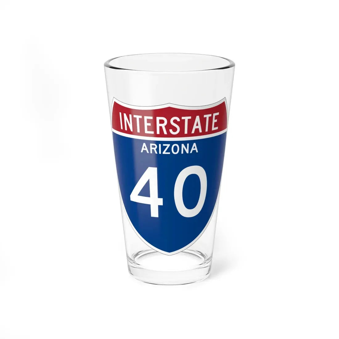 I-40 AZ Metric (Arizona) (Road Sign) Pint Glass 16oz 16oz - Go Mug Yourself