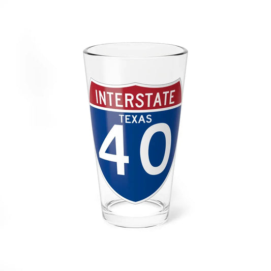 I-40 TX (Texas) (Road Sign) Pint Glass 16oz 16oz - Go Mug Yourself
