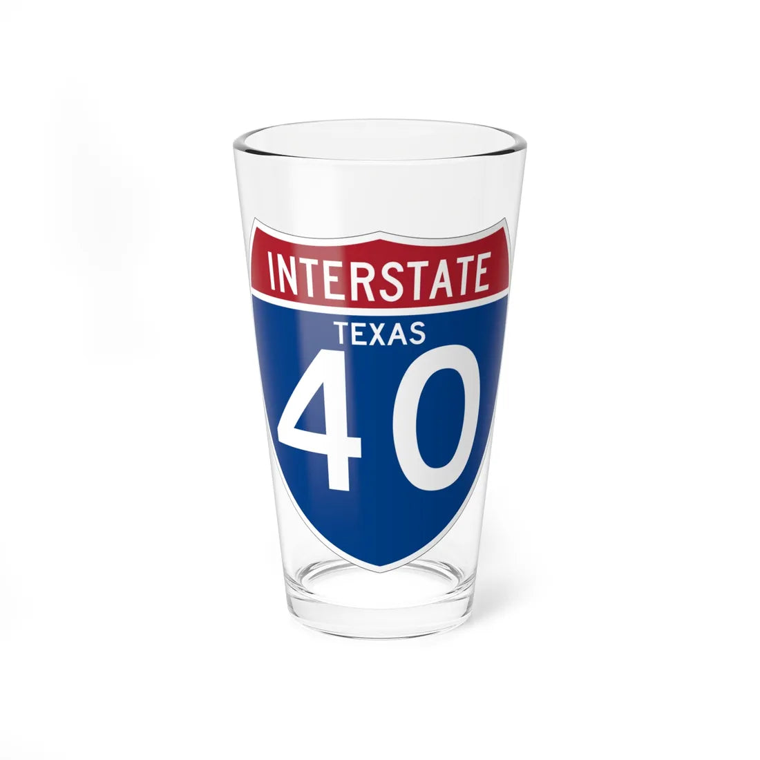 I-40 TX (Texas) (Road Sign) Pint Glss 16oz 16oz - Go Mug Yourself