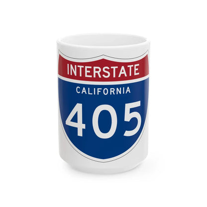 I-405 CA (California) (Road Sign) White Coffee Mug 15oz - Go Mug Yourself