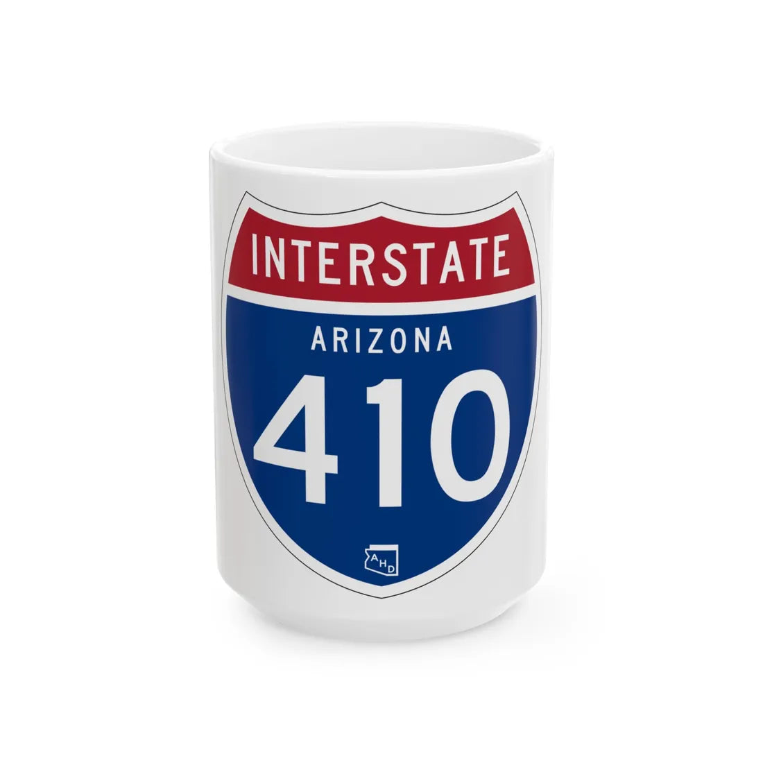I-410 AZ 1957 (Arizona) (Road Sign) White Coffee Mug 15oz - Go Mug Yourself