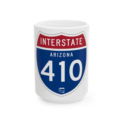 I-410 AZ 1957 (Arizona) (Road Sign) White Coffee Mug 15oz - Go Mug Yourself