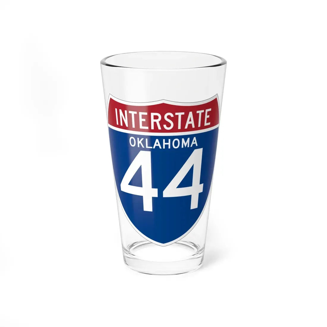 I-44 OK (Oklahoma) (Road Sign) Pint Glass 16oz 16oz - Go Mug Yourself