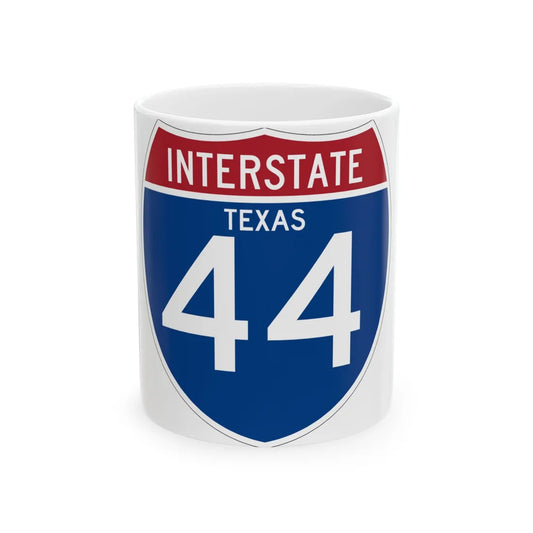 I-44 TX (Texas) (Road Sign) White Coffee Mug 11oz - Go Mug Yourself