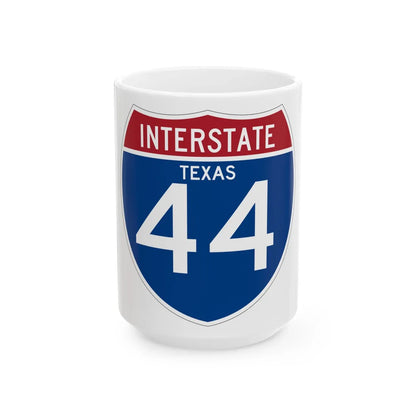 I-44 TX (Texas) (Road Sign) White Coffee Mug 15oz - Go Mug Yourself