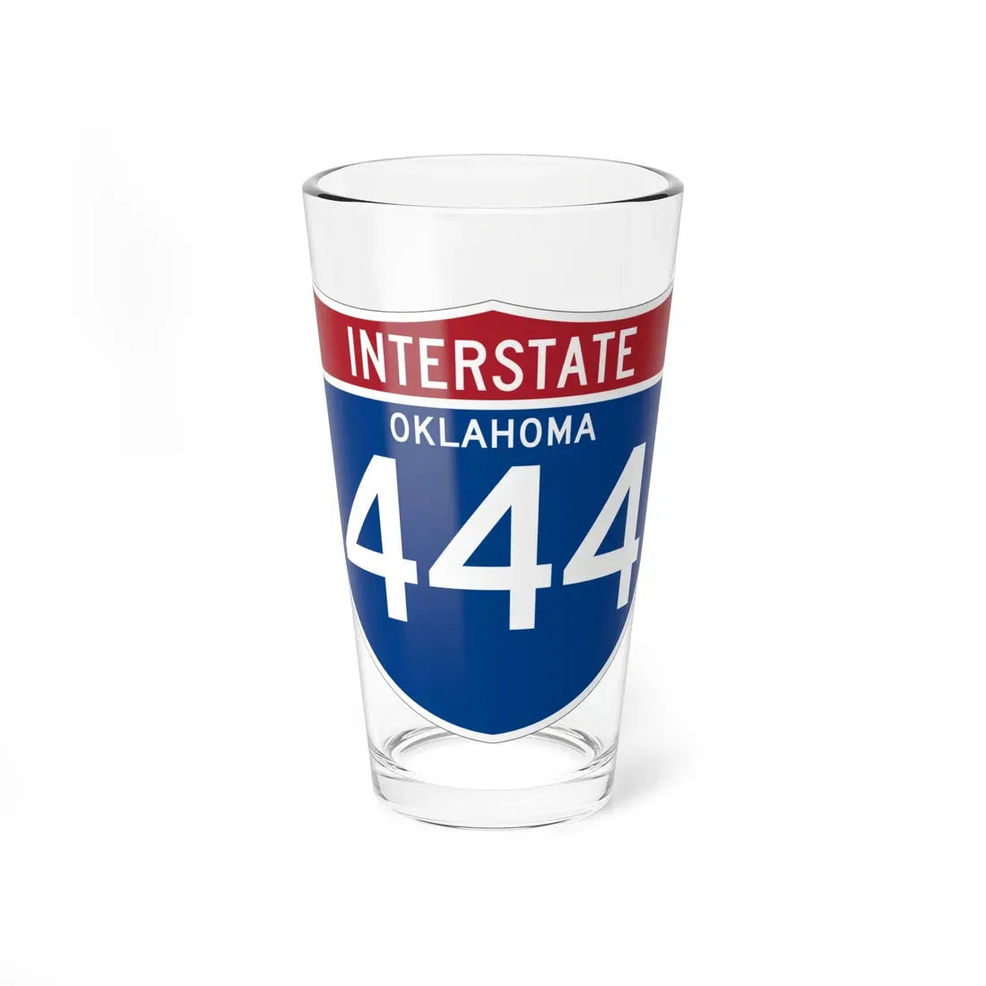 I-444 OK (Oklahoma) (Road Sign) Pint Glass 16oz 16oz - Go Mug Yourself