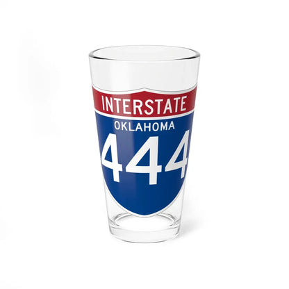 I-444 OK (Oklahoma) (Road Sign) Pint Glass 16oz 16oz - Go Mug Yourself