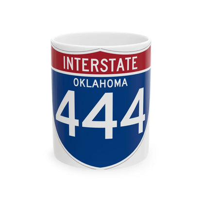 I-444 OK (Oklahoma) (Road Sign) White Coffee Mug 11oz - Go Mug Yourself