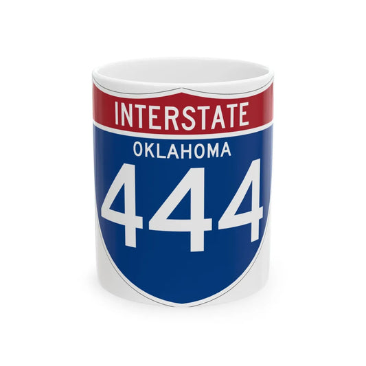 I-444 OK (Oklahoma) (Road Sign) White Coffee Mug 11oz - Go Mug Yourself