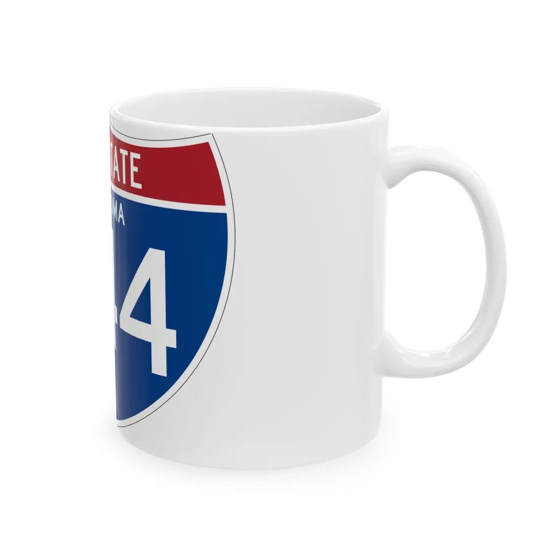 I-444 OK (Oklahoma) (Road Sign) White Coffee Mug - Go Mug Yourself