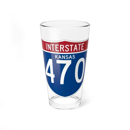 I-470 KS (Kansas) (Road Sign) Pint Glass 16oz 16oz - Go Mug Yourself