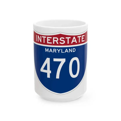 I-470 MD (Maryland) (Road Sign) White Coffee Mug 15oz - Go Mug Yourself
