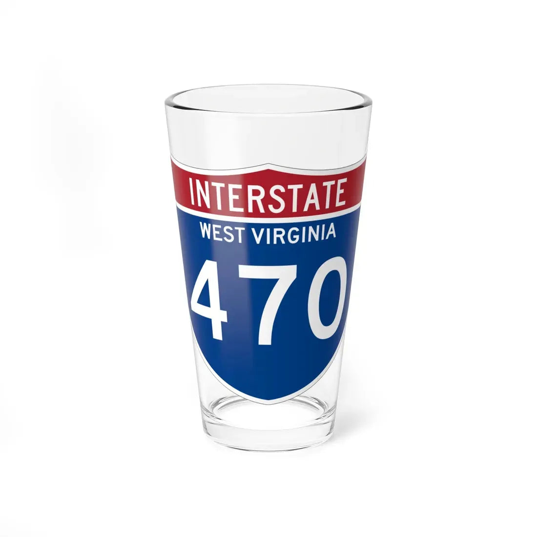I-470 WV Metric (Virginia) (Road Sign) Pint Glass 16oz 16oz - Go Mug Yourself