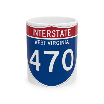 I-470 WV Metric (Virginia) (Road Sign) White Coffee Mug 11oz - Go Mug Yourself