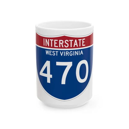 I-470 WV Metric (Virginia) (Road Sign) White Coffee Mug 15oz - Go Mug Yourself