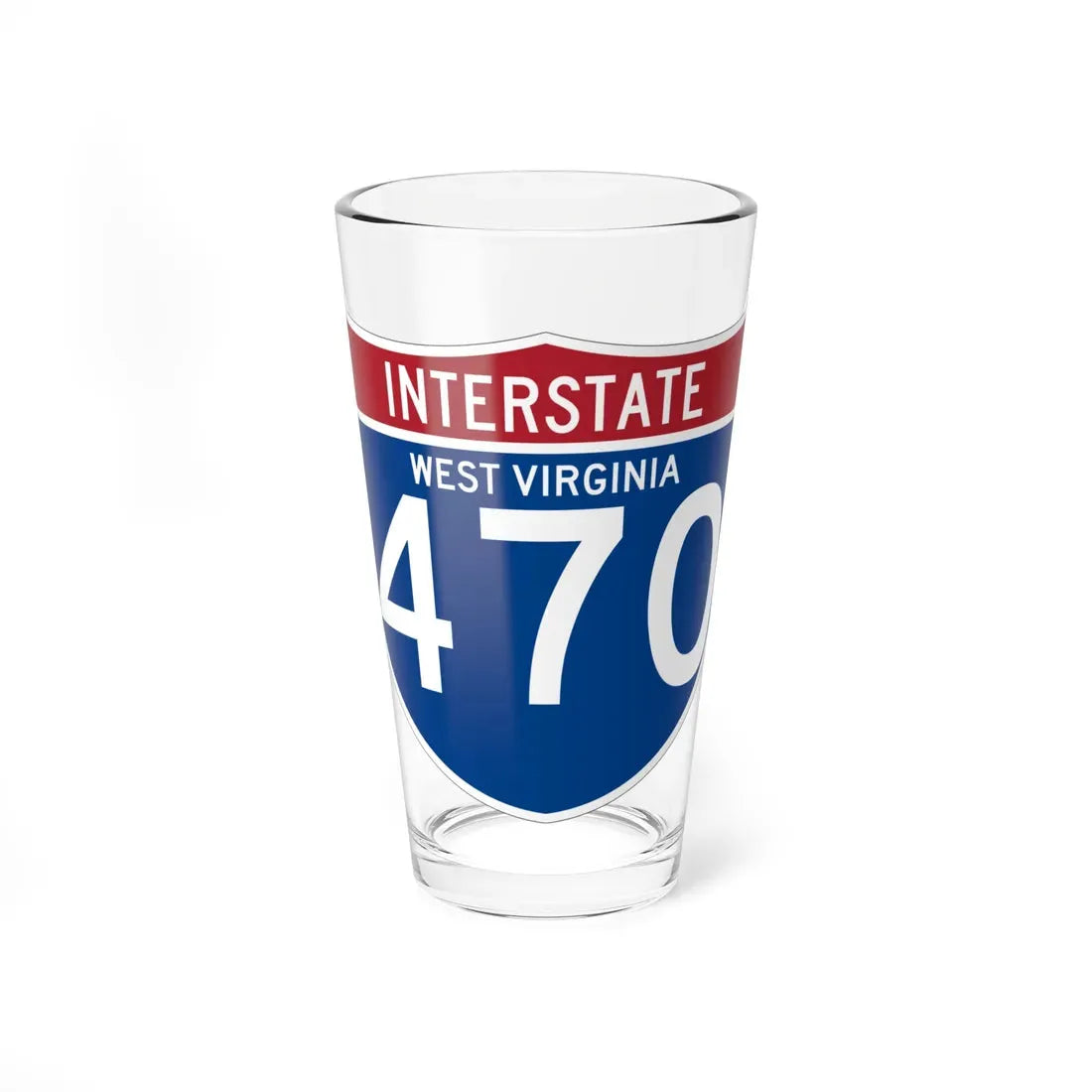 I-470 WV (Virginia) (Road Sign) Pint Glass 16oz 16oz - Go Mug Yourself