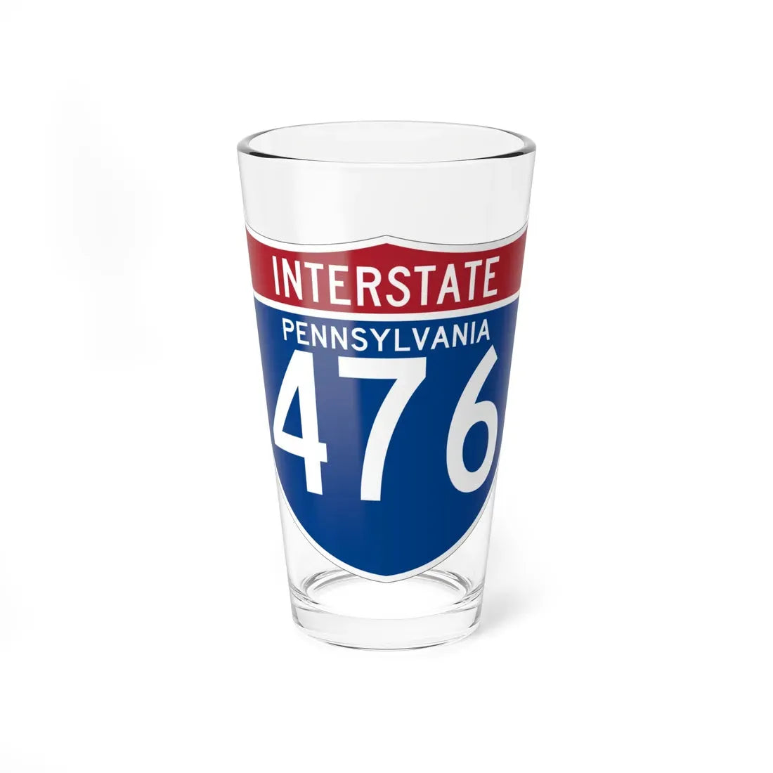 I-476 PA (Pennsylvania) (Road Sign) Pint Glass 16oz 16oz - Go Mug Yourself