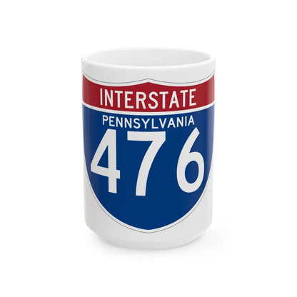 I-476 PA (Pennsylvania) (Road Sign) White Coffee Mug 15oz - Go Mug Yourself