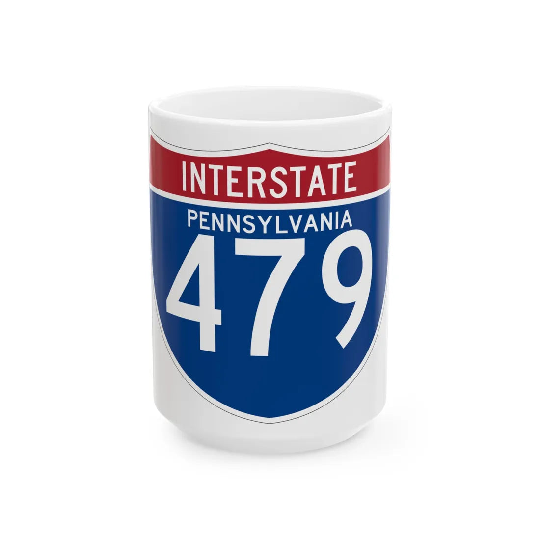 I-479 PA (Pennsylvania) (Road Sign) White Coffee Mug 15oz - Go Mug Yourself