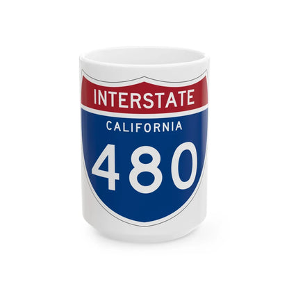 I-480 CA (California) (Road Sign) White Coffee Mug 15oz - Go Mug Yourself