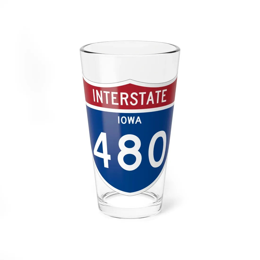 I-480 IA 1961 (Iowa) (Road Sign) Pint Glass 16oz 16oz - Go Mug Yourself