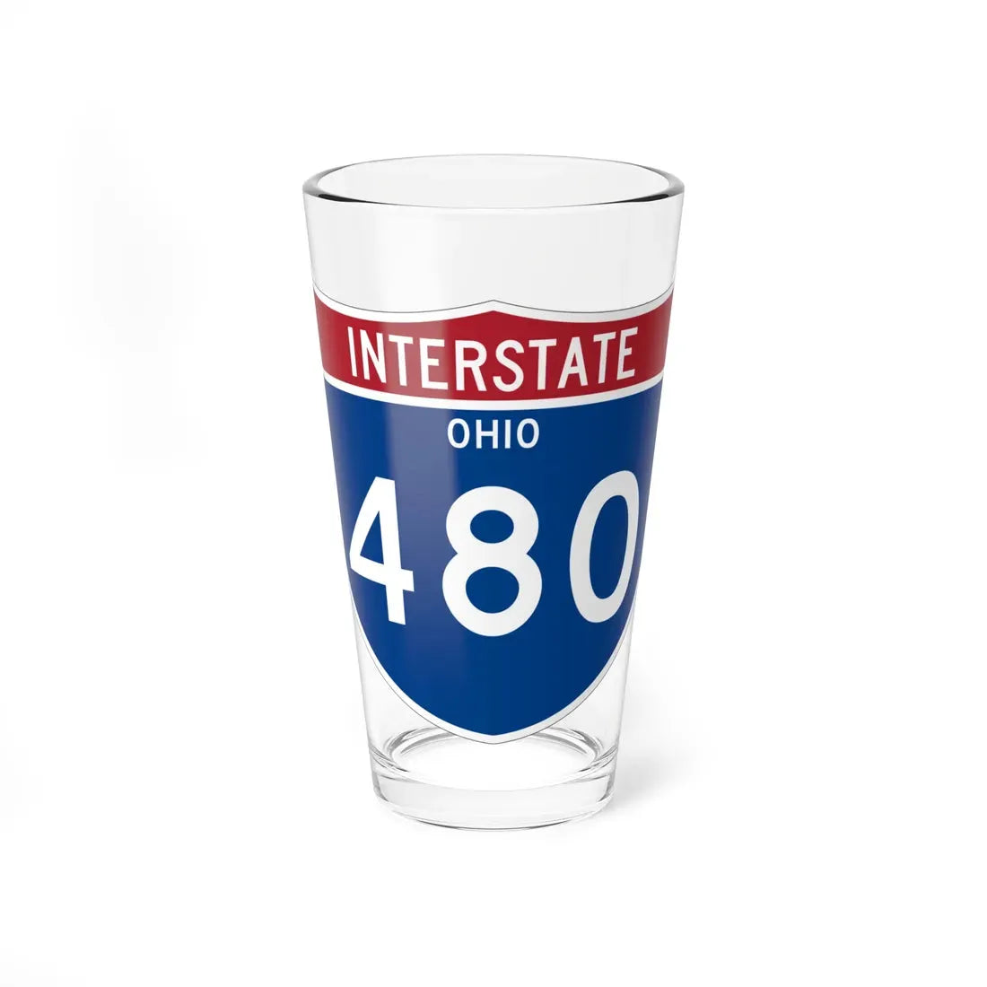 I-480 OH Metric (Ohio) (Road Sign) Pint Glass 16oz 16oz - Go Mug Yourself