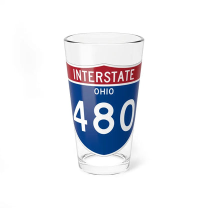 I-480 OH Metric (Ohio) (Road Sign) Pint Glass 16oz 16oz - Go Mug Yourself