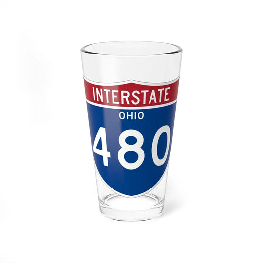 I-480 OH Metric (Ohio) (Road Sign) Pint Glass 16oz 16oz - Go Mug Yourself