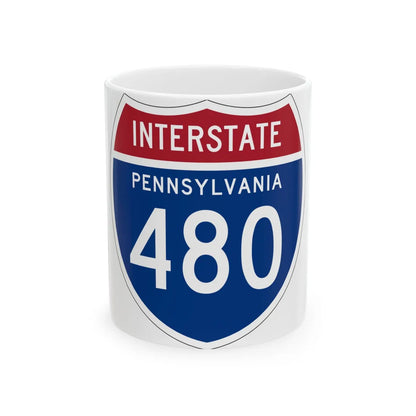 I-480 PA 1957 (Pennsylvania) (Road Sign) White Coffee Mug 11oz - Go Mug Yourself