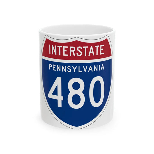 I-480 PA 1957 (Pennsylvania) (Road Sign) White Coffee Mug 11oz - Go Mug Yourself