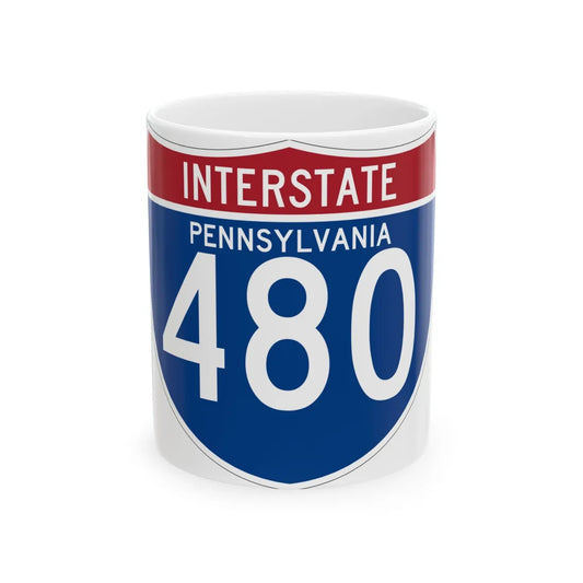 I-480 PA (Pennsylvania) (Road Sign) White Coffee Mug 11oz - Go Mug Yourself
