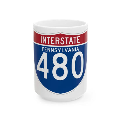 I-480 PA (Pennsylvania) (Road Sign) White Coffee Mug 15oz - Go Mug Yourself