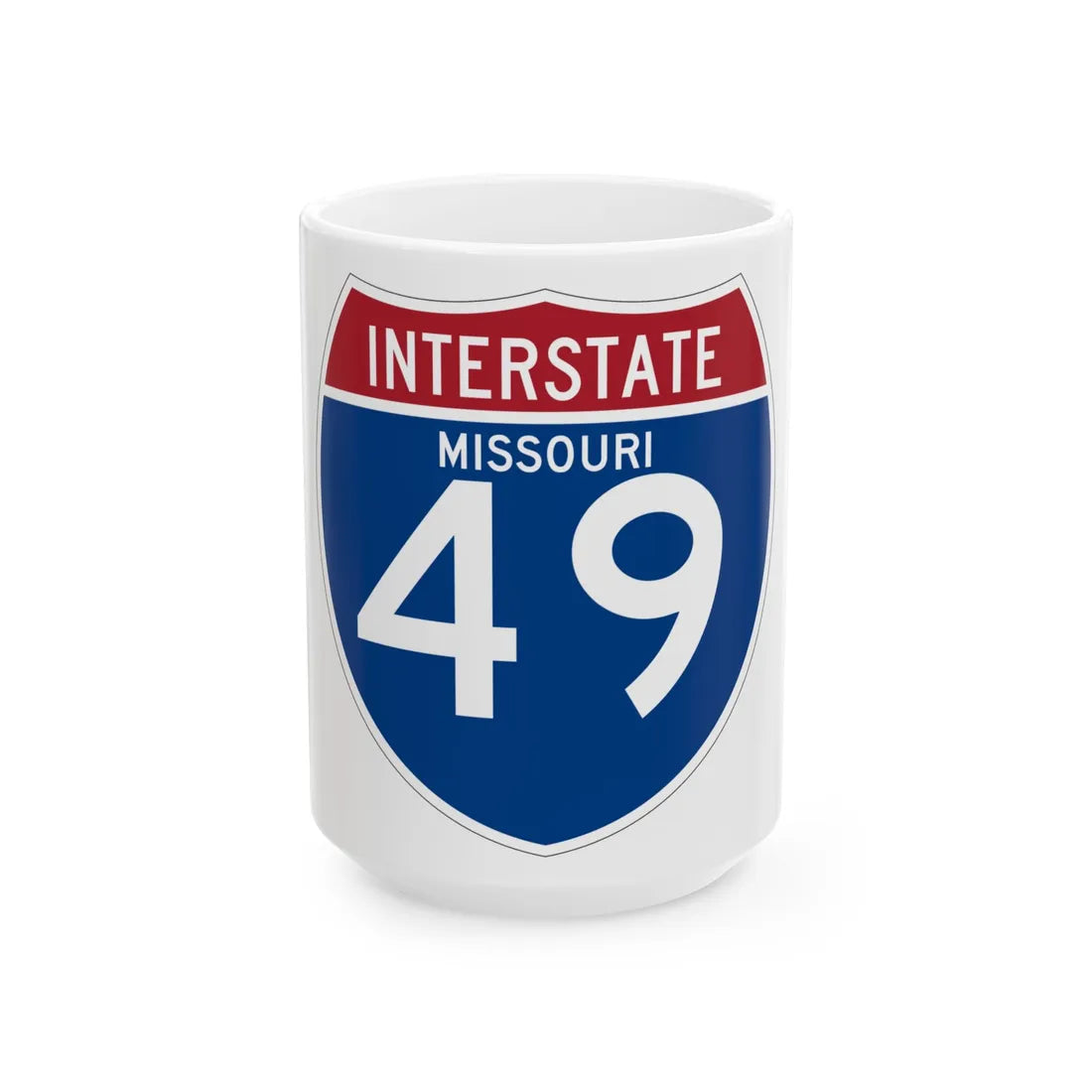 I-49 MO (Missouri) (Road Sign) White Coffee Mug 15oz - Go Mug Yourself