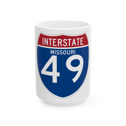 I-49 MO (Missouri) (Road Sign) White Coffee Mug 15oz - Go Mug Yourself