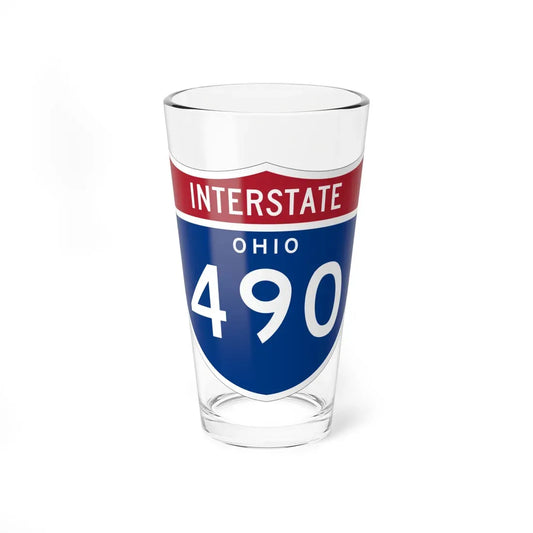 I-490 OH 1961 (Ohio) (Road Sign) Pint Glass 16oz 16oz - Go Mug Yourself