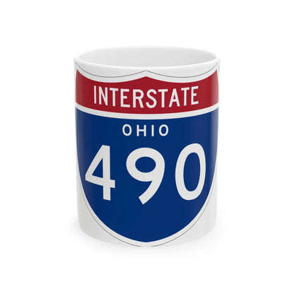 I-490 OH 1961 (Ohio) (Road Sign) White Coffee Mug 11oz - Go Mug Yourself
