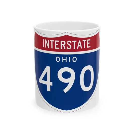 I-490 OH 1961 (Ohio) (Road Sign) White Coffee Mug 11oz - Go Mug Yourself