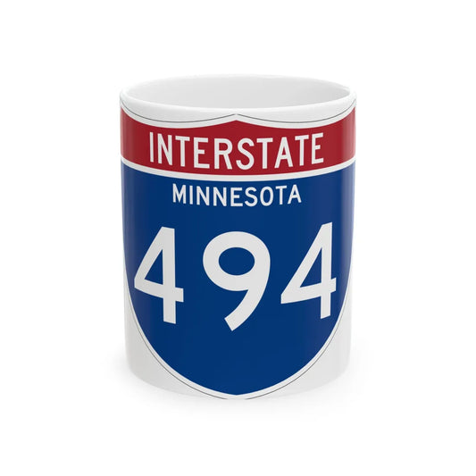 I-494 MN 1961 (Minnesota) (Road Sign) White Coffee Mug 11oz - Go Mug Yourself