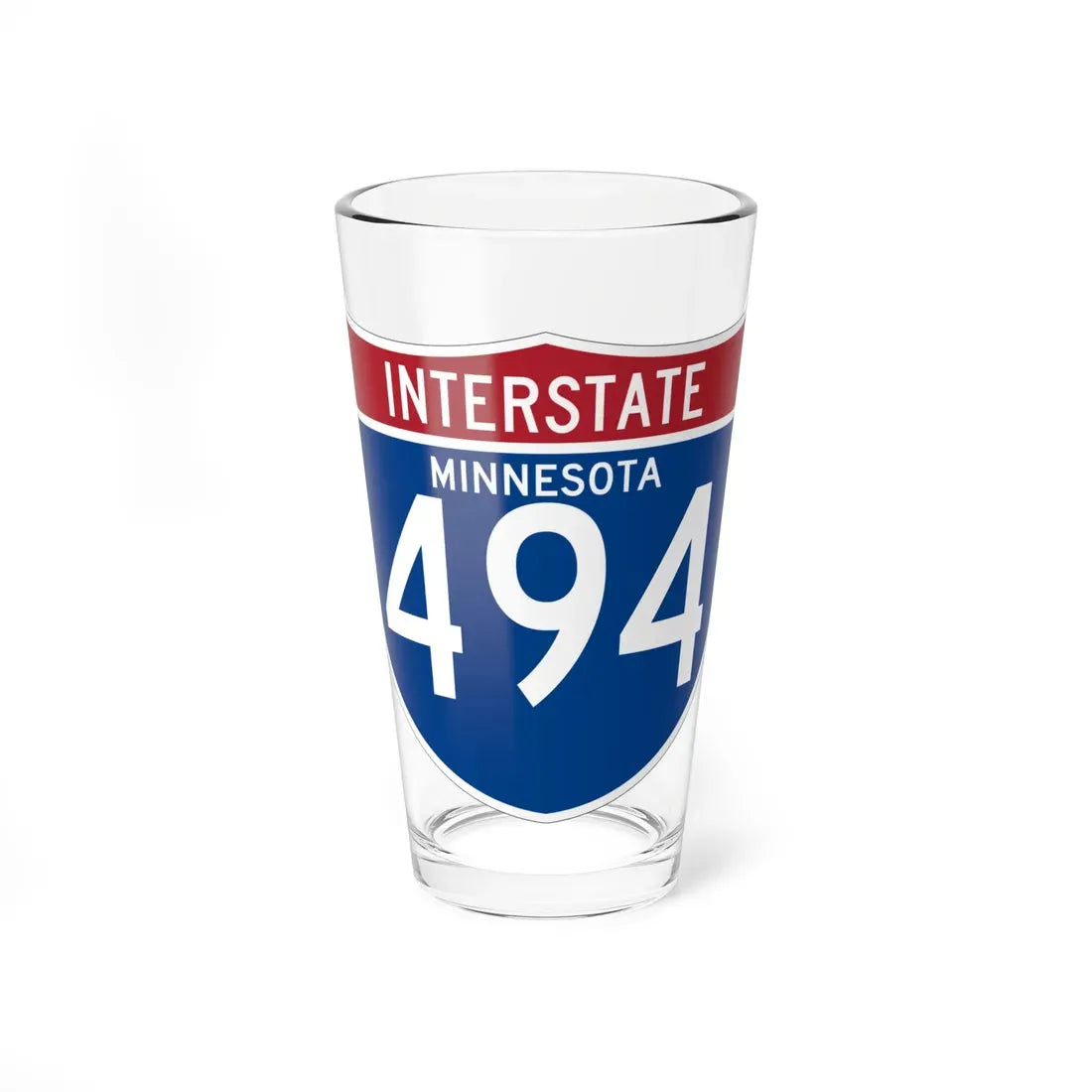 I-494 MN (Minnesota) (Road Sign) Pint Glass 16oz 16oz - Go Mug Yourself