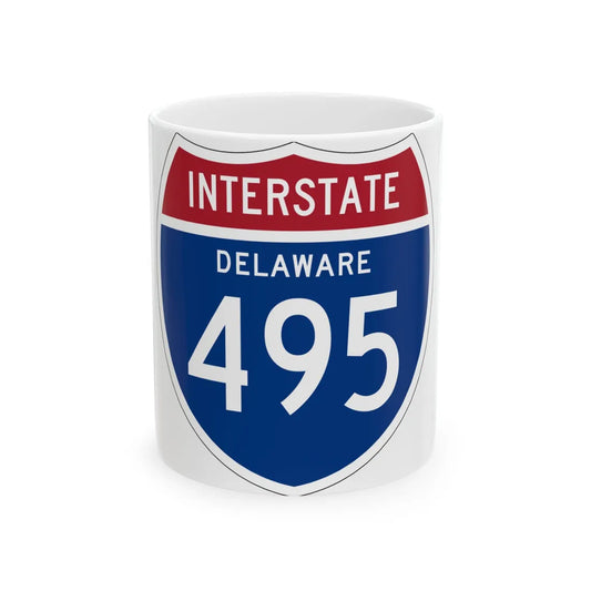 I-495 DE 1957 (Delaware) (Road Sign) White Coffee Mug 11oz - Go Mug Yourself