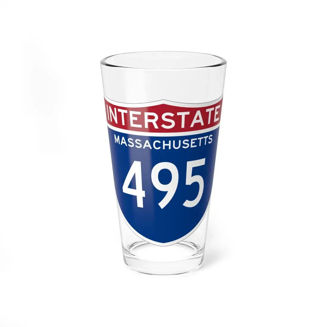 I-495 MA (Massachusetts) (Road Sign) Pint Glass 16oz 16oz - Go Mug Yourself