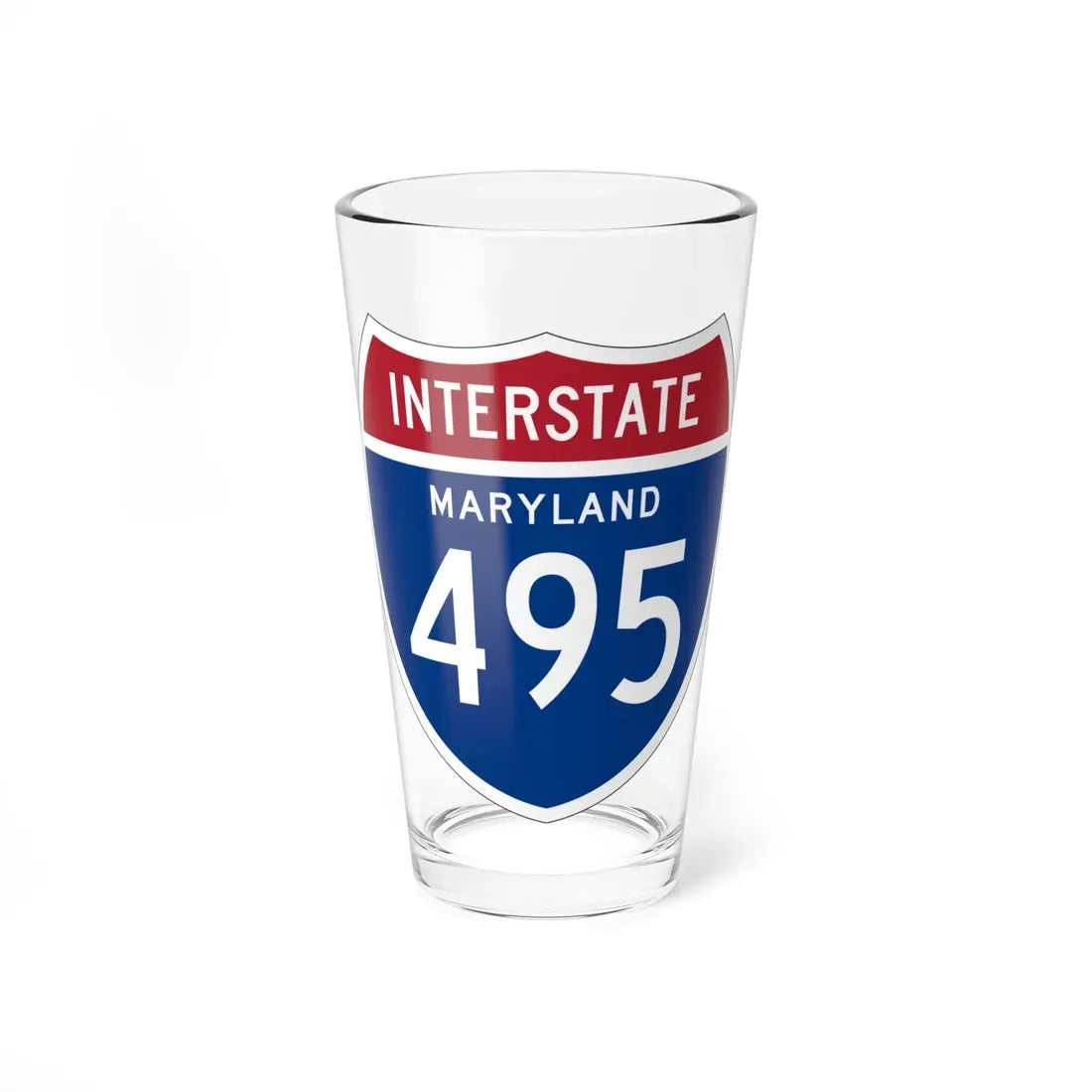 I-495 MD 1957 (Maryland) (Road Sign) Pint Glass 16oz 16oz - Go Mug Yourself