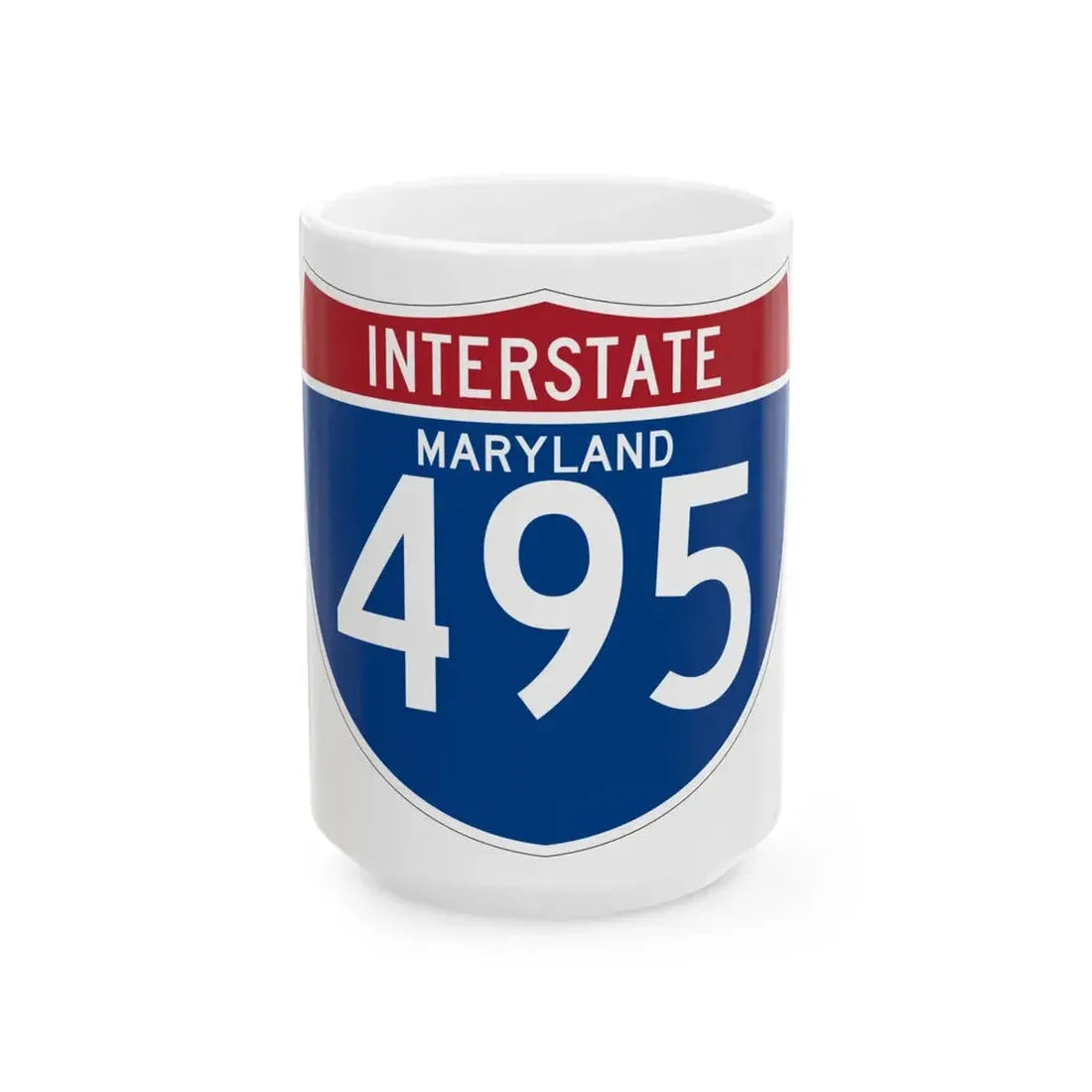 I-495 MD (Maryland) (Road Sign) White Coffee Mug 15oz - Go Mug Yourself