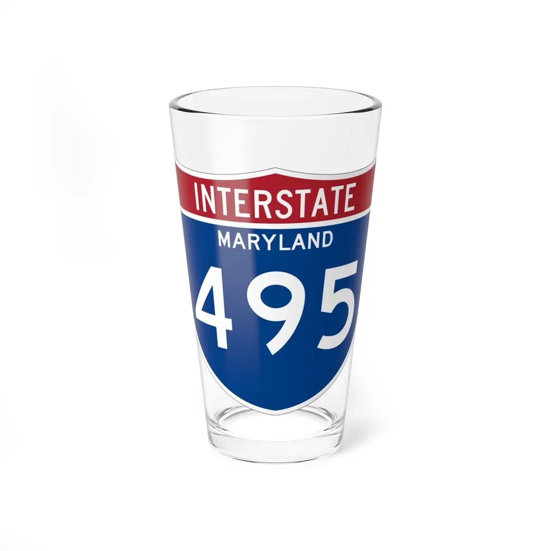 I-495 MD Metric (Maryland) (Road Sign) Pint Glass 16oz 16oz - Go Mug Yourself