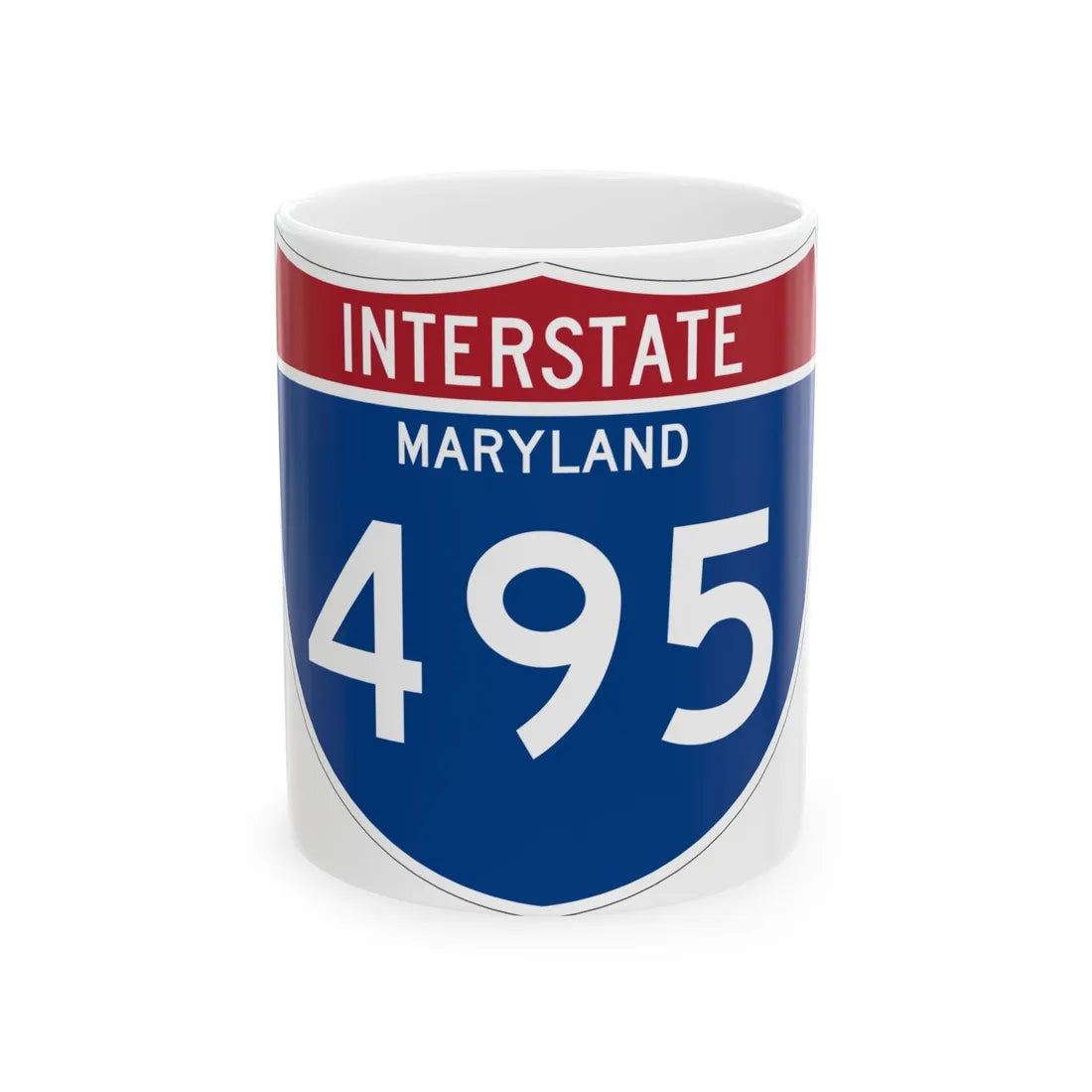 I-495 MD Metric (Maryland) (Road Sign) White Coffee Mug 11oz - Go Mug Yourself