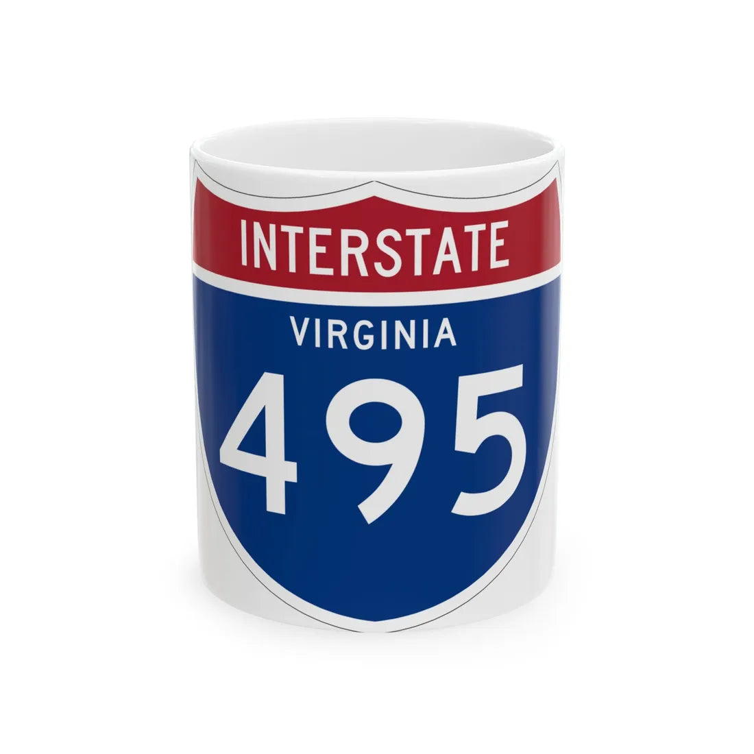 I-495 VA 1961 (Virginia) (Road Sign) White Coffee Mug 11oz - Go Mug Yourself