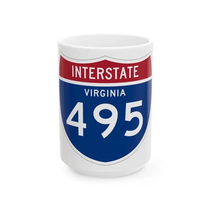 I-495 VA 1961 (Virginia) (Road Sign) White Coffee Mug 15oz - Go Mug Yourself