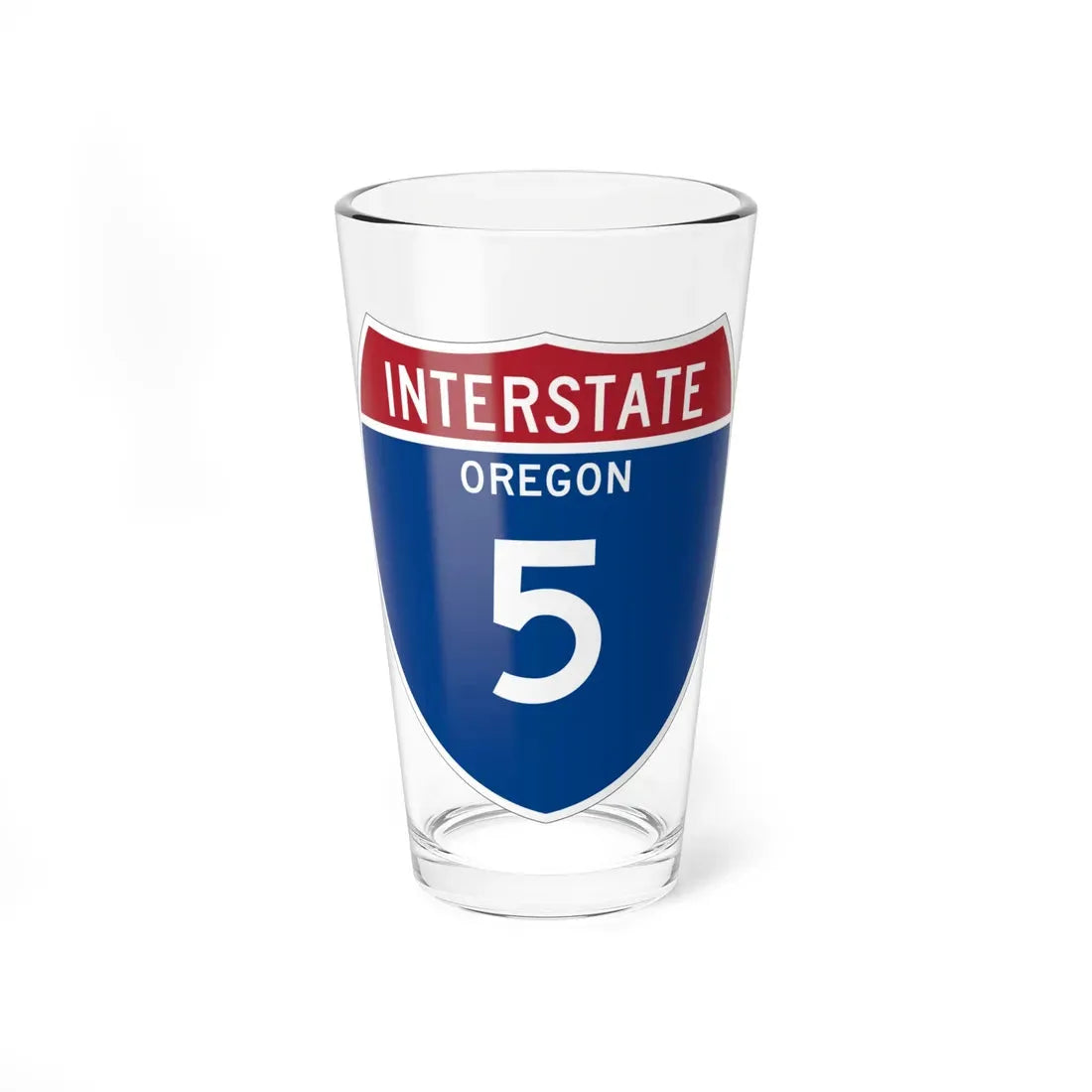 I-5 OR Metric (Oregon) (Road Sign) Pint Glass 16oz 16oz - Go Mug Yourself